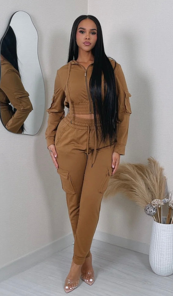 Brown long sleeve 2 piece