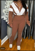 Brown and white