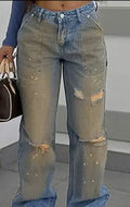 Denning jeans with brown front