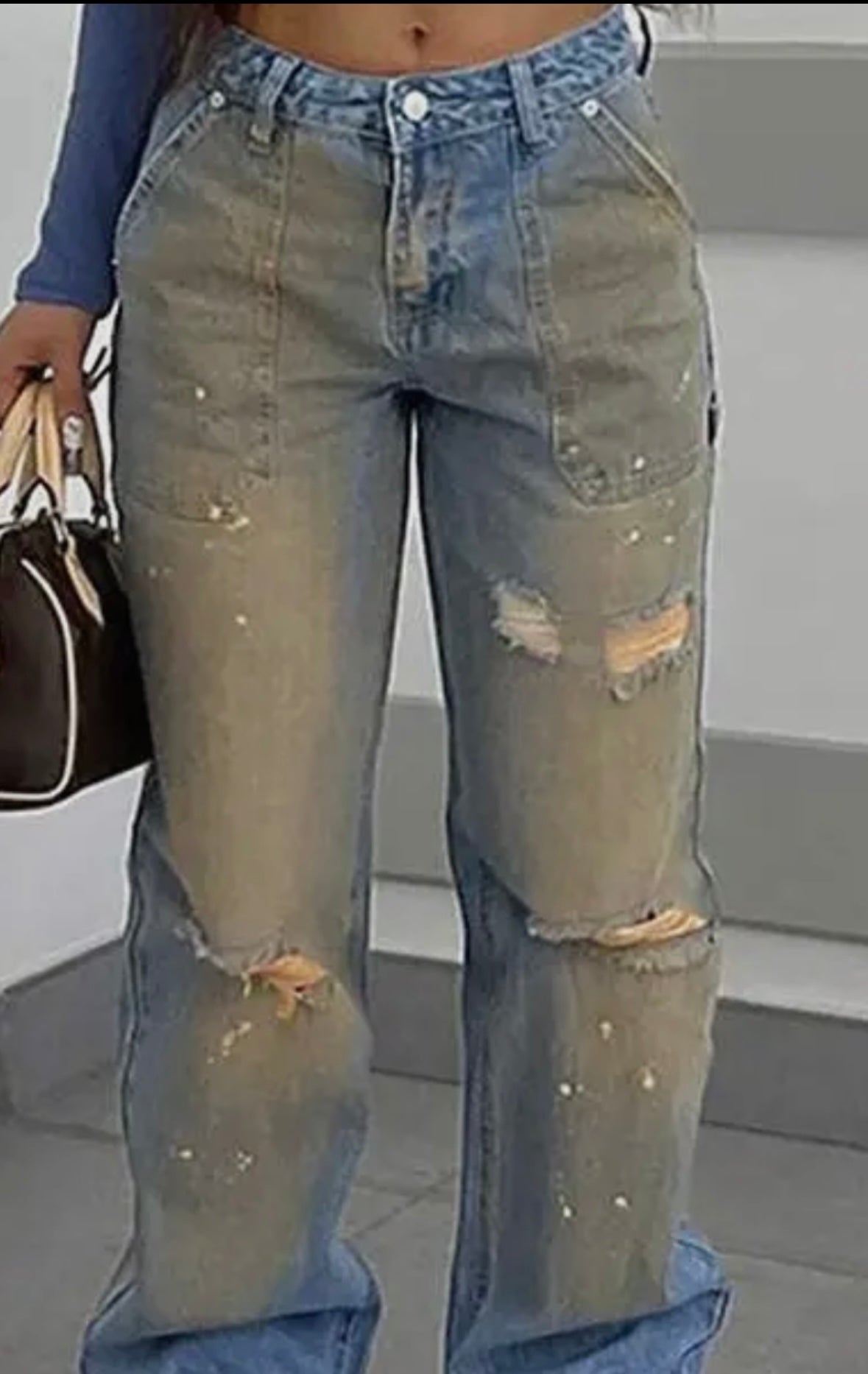 Denning jeans with brown front